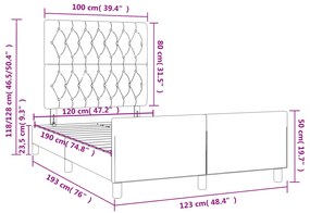 ΠΛΑΙΣΙΟ ΚΡΕΒΑΤΙΟΥ ΜΕ ΚΕΦΑΛΑΡΙ ΜΠΛΕ 120 X 190 ΕΚ ΎΦΑΣΜΑ 3270540