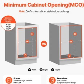 VEVOR Double Pullout Waste Container Kitchen Trash Can Soft Close Grey 35QTx2