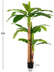 Διακοσμητικό Συνθετικό Φυτό Δέντρο Μπανάνας Σε Γλάστρα 200Υεκ.