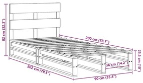 ΣΚΕΛΕΤΟΣ ΚΡΕΒ. ΧΩΡΙΣ ΣΤΡΩΜΑ ΚΑΦΕ ΚΕΡΙΟΥ 90X200 ΕΚ ΜΑΣΙΦ ΠΕΥΚΟ 850796