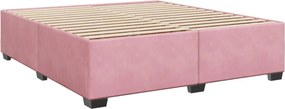 vidaXL Κρεβάτι Boxspring με Στρώμα Ροζ 180x200 εκ. Βελούδινο