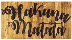 Διακοσμητικό Τοίχου Hakuna Matata Motto 576SKL1134 30x3x58cm Walnut-Black Wallity Ξύλο