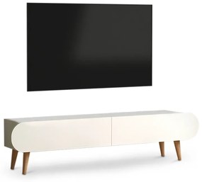 Έπιπλο τηλεόρασης Lotus Megapap από μελαμίνη χρώμα λευκό 120x30x40εκ.