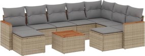 vidaXL Patio Sofa Set 10-θέσια Μικτό μπεζ