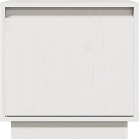 vidaXL Κομοδίνο Λευκό 40 x 30 x 40 εκ. από Μασίφ Ξύλο Πεύκου