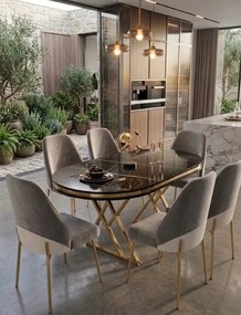 Stewehome Τραπέζι Oslo 6 ατόμων με 6 καρέκλες