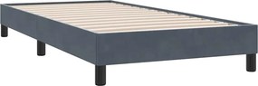 vidaXL Box Spring Κρεβάτι χωρίς στρώμα Σκούρο γκρι 80x210 cm Βελούδινο
