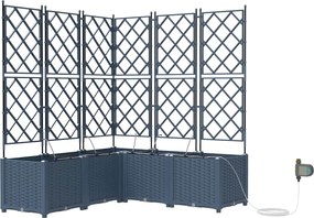 vidaXL Γλάστρα Κήπου 5 pcs Γκρι Ατσάλι