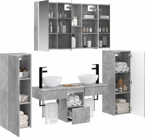vidaXL Σετ Επίπλων Μπάνιου 6 pcs Γκρι Σκυροδέματος