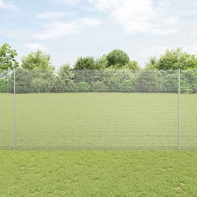 vidaXL Φράχτης με Στήλες. Ασημί 1.6 x 10 m Ατσάλι