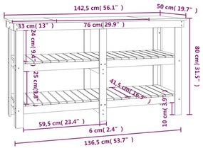 ΠΑΓΚΟΣ ΕΡΓΑΣΙΑΣ 142,5 X 50 X 80 ΕΚ. ΑΠΟ ΜΑΣΙΦ ΞΥΛΟ ΠΕΥΚΟΥ 823649