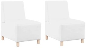 vidaXL Μοναδικός Καναπές χωρίς Χερούλια 2 pcs Λευκό 55 x 74 x 82 εκ.