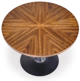 Τραπέζι Houston 894, Καρυδί, Μαύρο, 75cm, 27 kg, Ινοσανίδες μέσης πυκνότητας, Φυσικό ξύλο καπλαμά, Μέταλλο | Epipla1.gr