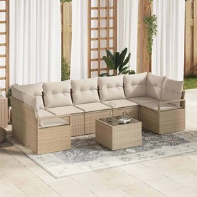 vidaXL Σετ Καναπέ Κήπου 8 pcs Μπεζ, Κρέμα 55 x 55 x 37 εκ