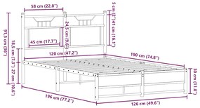 ΠΛΑΙΣΙΟ ΚΡΕΒΑΤΙΟΥ ΧΩΡ. ΣΤΡΩΜΑ ΚΑΠ. ΔΡΥΣ 120X190 ΕΚ. ΕΠ. ΞΥΛΟ 4106905