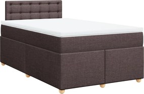 vidaXL Κρεβάτι Boxspring με Στρώμα Σκούρο Καφέ 120x200 εκ. Υφασμάτινο