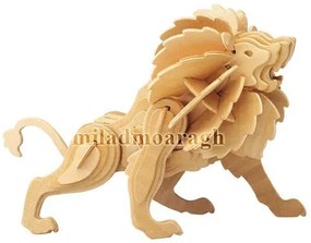 Intra απο ξύλο plywood 3mm-4mm πάχος - Μοντέλο 3D παζλ Lion Δίασταση 30x30 cm Intraeaxys-67wzljm7