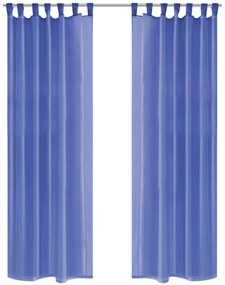 vidaXL Κουρτίνες Βουάλ 2 τεμ. Μπλε Ρουά 140 x 225 εκ.