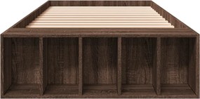 vidaXL Πλαίσιο Κρεβατιού Καφέ Δρυς 90x200 εκ. Επεξεργασμένο Ξύλο