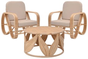 Intrahome Σαλόνι Relmine-Siderty Intrahome σετ 3τεμ rattan σε φυσική απόχρωση | SKU: INTRAPA-455111125