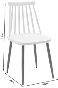 Τραπεζαρία Aurora-Julita pakoworld σετ 5τεμ pp-mdf σε λευκό-φυσική απόχρωση Φ80x73εκ