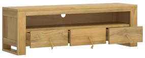 Έπιπλο Τηλεόρασης 110 x 30 x 35 εκ. από Μασίφ Ξύλο Teak - Καφέ