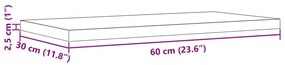 Επιφάνειες Τραπεζιού Ορθογώνιες 2 τεμ. 60x30x2,5 εκ Μασίφ Πεύκο - Καφέ