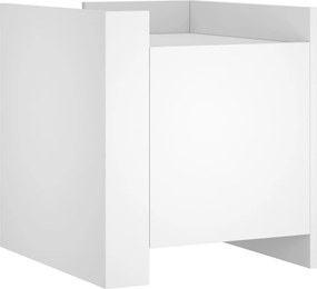 vidaXL Κομοδίνο Λευκό 45x50x50 εκ. από Επεξεργασμένο Ξύλο