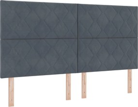 vidaXL Κρεβάτι box spring με στρώμα Σκούρο Γκρι 180 x 200 cm Βελούδο
