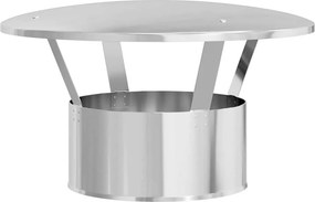 vidaXL Κάλυμμα Βροχής Καμινάδας Ασημί 35 x 35 x 20 εκ