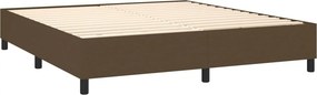 vidaXL Κρεβάτι Boxspring με Στρώμα Σκούρο Καφέ 160x200 εκ Υφασμάτινο