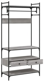 vidaXL Ντουλάπα με Συρτάρια Γκρι Sonoma 89x39x184,5 εκ Επεξεργ. Ξύλο