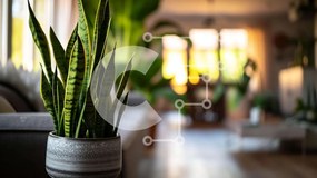 Intra Συλλεκτικό Ξύλινο Παζλ Plywood 4mm - Υγιές φυτό σε γλάστρα στο σαλόνι Σε Ξύλινο Κουτί - Διαστάσεις Puzzle: 10x10 cm – 25 κομμάτια