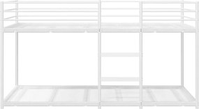 vidaXL Κουκέτα χωρίς στρώμα Λευκό 100x190 cm Ατσάλι