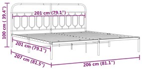 ΠΛΑΙΣΙΟ ΚΡΕΒΑΤΙΟΥ ΜΕ ΚΕΦΑΛΑΡΙ ΜΑΥΡΟ 200 X 200 ΕΚ. ΜΕΤΑΛΛΙΚΟ 377124