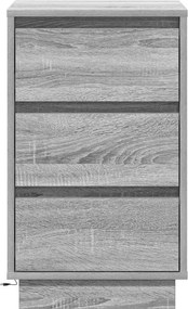 vidaXL Κομοδίνο Γκρι 39 x 34,5 x 65 εκ. Επεξεργασμένο ξύλο