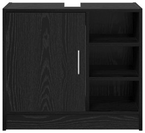 vidaXL Ντουλάπι Νιπτήρα  Μαύρη Βελανιδιά 63x29x55 εκ. Επεξεργασμένο Ξύλο