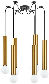 Φωτιστικό Οροφής Adept Tube 77-8679 5,5x300cm 6xE27/GU10 60W Black-Gold Homelighting