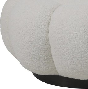 Σκαμπό Nester μπουκλέ ύφασμα σε λευκή απόχρωση Φ60x31εκ 61x61x32.5 εκ.