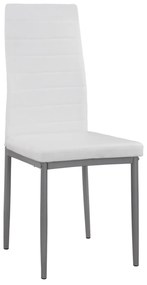 Καρέκλα LADY Μεταλλική με Κάθισμα PU Λευκό 40x48x95εκ. 4αδα 40x48x95 εκ.