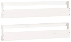 Παπουτσοθήκη Επιτοίχια 2 τεμ. Λευκή 110x9x23 εκ. Μασίφ Πεύκο - Λευκό