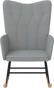 vidaXL Κουνιστή Πολυθρόνα Ανοιχτό Γκρι Υφασμάτινη