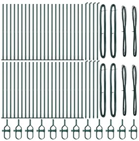 vidaXL Στύλος Περιφράξεων 52 pcs Ασημί Μέγεθος: 3.2 x 3.2 x 88.5 εκ.