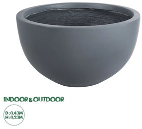 GloboStar® Artificial Garden BALTIMORE 20696 Διακοσμητικό Πολυεστερικό Τσιμεντένιο Κασπώ Γλάστρα - Flower Pot Γκρι Φ43 x Υ23cm