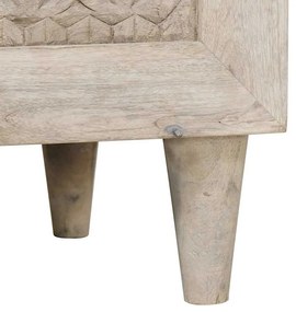 vidaXL Πλαϊνό γραφείο Λευκό 60 x 33 x 75 cm Μασίφ ξύλο μάνγκο