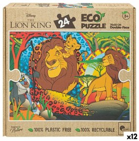 Παιδικό παζλ The Lion King Διπλή όψη 24 Τεμάχια 70 x 1,5 x 50 cm (12 Μονάδες)