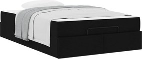 vidaXL Σκελετός κρεβατιού με στρώμα 2 pcs Μαύρο ύφασμα
