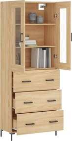 vidaXL Ντουλάπι Sonoma δρυς 69,5 x 34 x 180 εκ. από Επεξεργασμένο Ξύλο