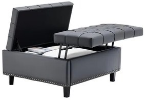 VEVOR 31 in Square Leather Ottoman with Storage Coffee Table for Living Room