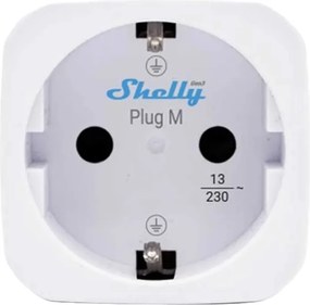 Έξυπνη πρίζα Shelly Plug M Gen3 με Wi-Fi (Λευκή)